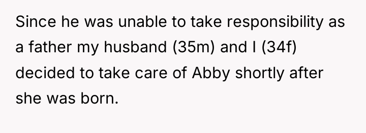 Since he was unable to take responsibility as a father...