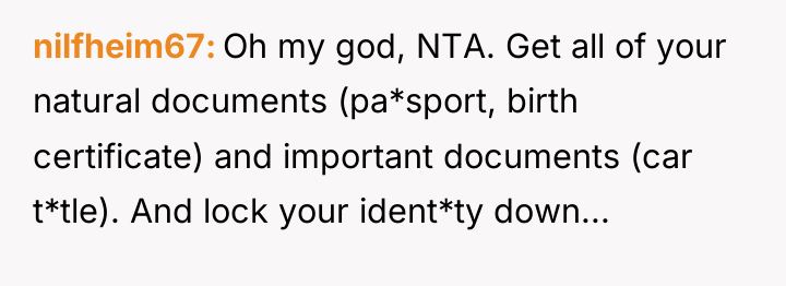 nilfheim67 Oh my god, NTA. Get all of your natural...