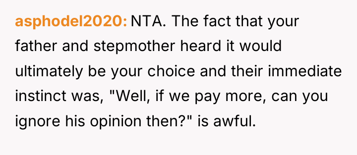 asphodel2020 NTA. The fact that your father and stepmother heard...