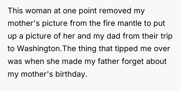 This woman at one point removed my mother's picture from...
