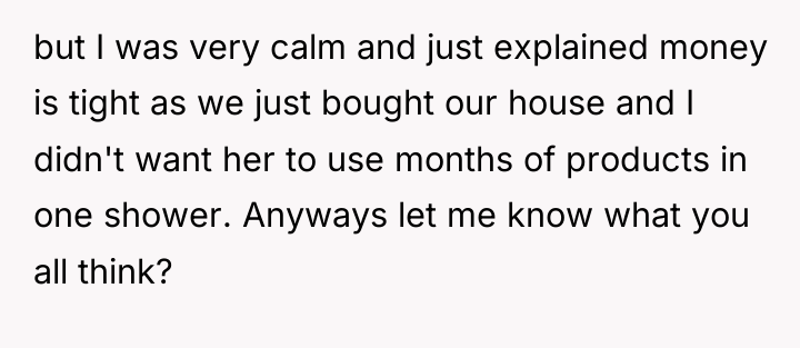 but I was very calm and just explained money is...