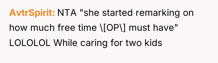 AvtrSpirit NTA "she started remarking on how much free time...