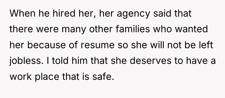 When he hired her, her agency said that there were...