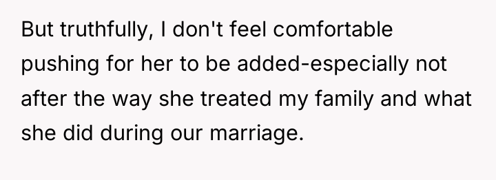 But truthfully, I don't feel comfortable pushing for her to...