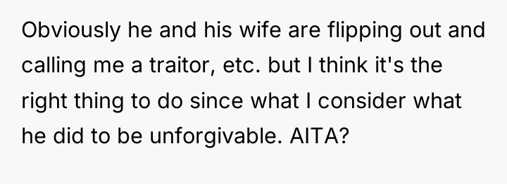 Obviously he and his wife are flipping out and calling...