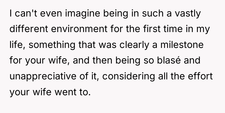I can't even imagine being in such a vastly different...