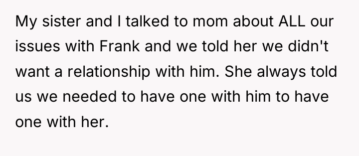 My sister and I talked to mom about ALL our...