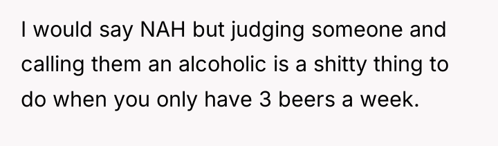 I would say NAH but judging someone and calling them...