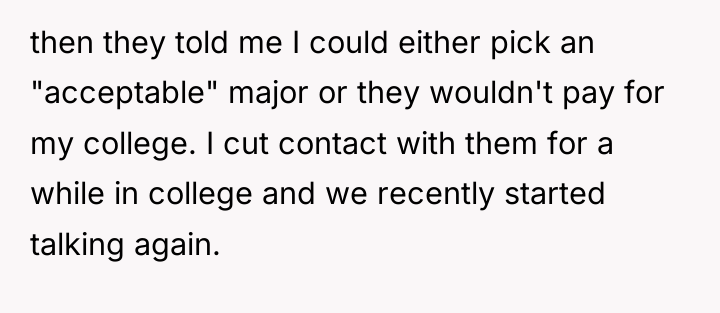 then they told me I could either pick an "acceptable"...