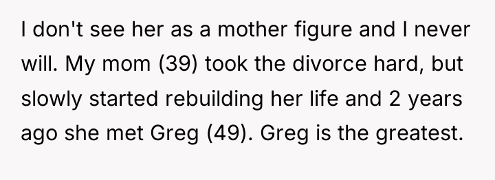 I don't see her as a mother figure and I...