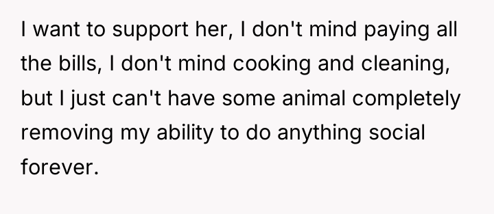 I want to support her, I don't mind paying all...