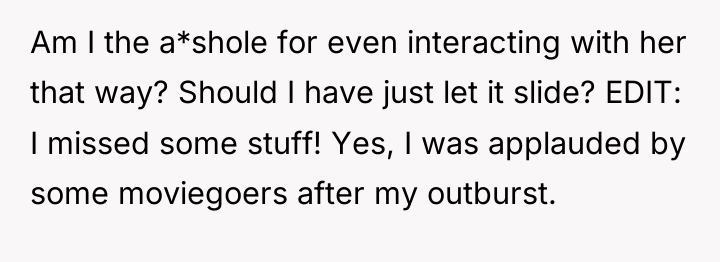 Am I the a*shole for even interacting with her that...