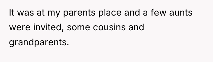 It was at my parents place and a few aunts...