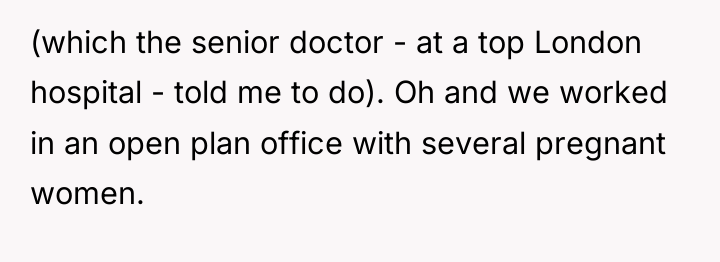 (which the senior doctor - at a top London hospital...