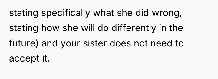 stating specifically what she did wrong, stating how she will...