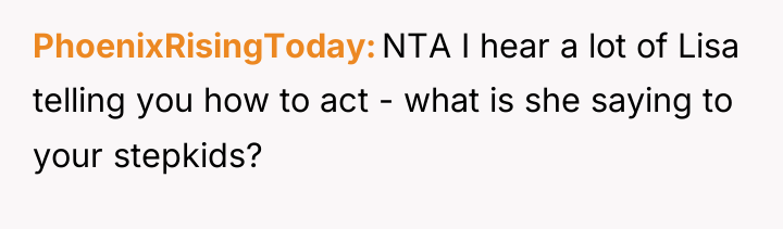 PhoenixRisingToday NTA I hear a lot of Lisa telling you...