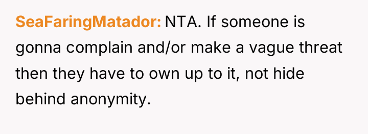 SeaFaringMatador NTA. If someone is gonna complain and/or make a...