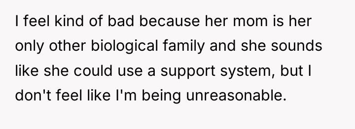 I feel kind of bad because her mom is her...
