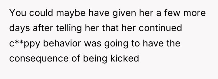 You could maybe have given her a few more days...