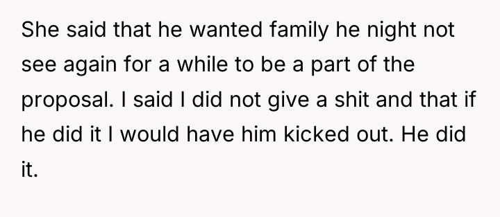 She said that he wanted family he night not see...