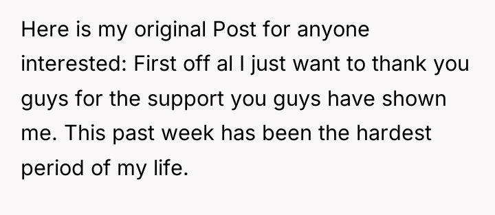 Here is my original Post for anyone interested: First off...