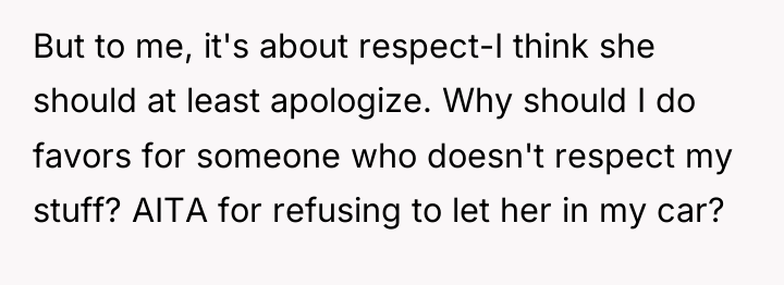But to me, it's about respect-I think she should at...