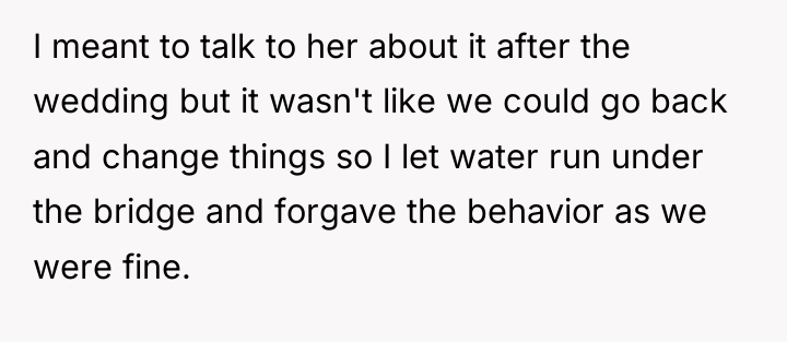 I meant to talk to her about it after the...
