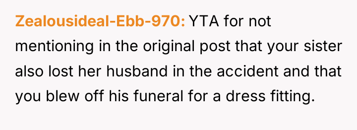 Zealousideal-Ebb-970 YTA for not mentioning in the original post that...