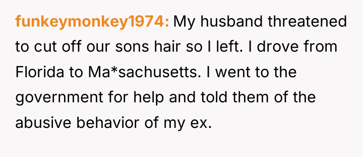 funkeymonkey1974 My husband threatened to cut off our sons hair...