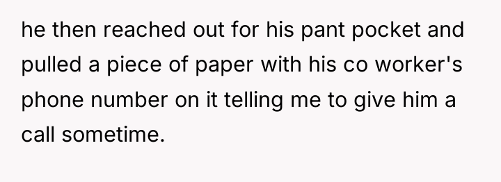 he then reached out for his pant pocket and pulled...