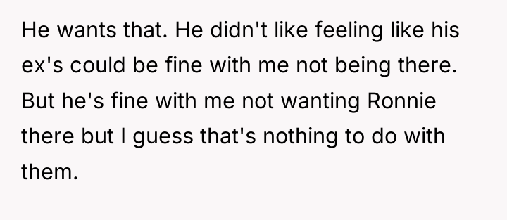 He wants that. He didn't like feeling like his ex's...