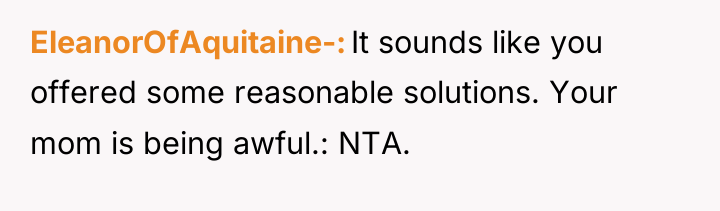 EleanorOfAquitaine- It sounds like you offered some reasonable solutions. Your...