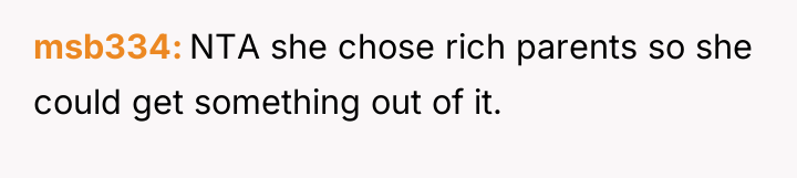 msb334 NTA she chose rich parents so she could get...