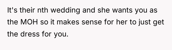 It's their nth wedding and she wants you as the...