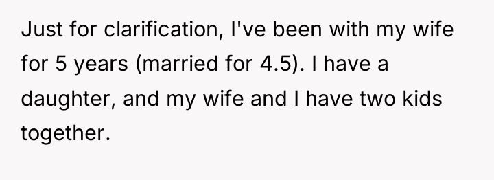 Just for clarification, I've been with my wife for 5...