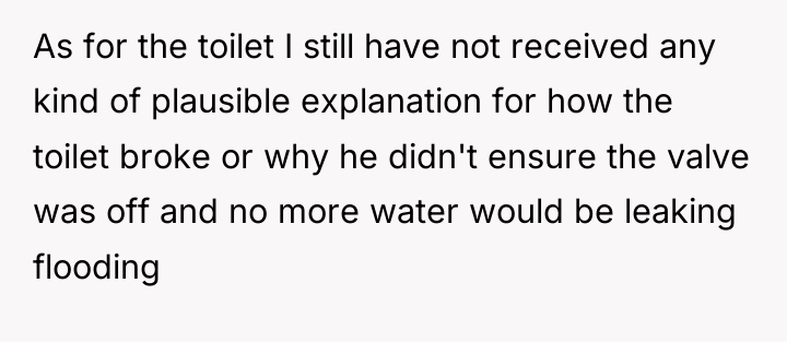 As for the toilet I still have not received any...