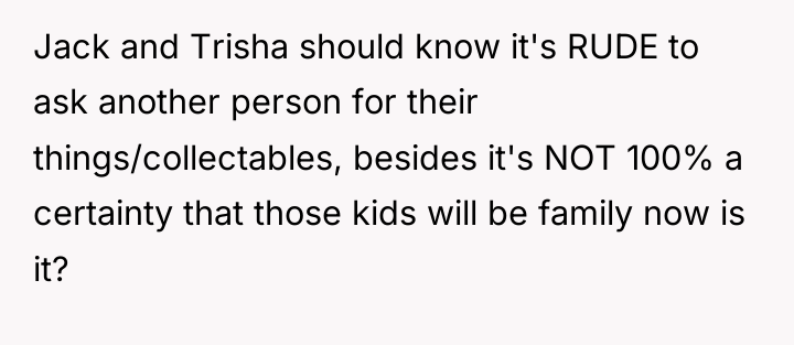 Jack and Trisha should know it's RUDE to ask another...