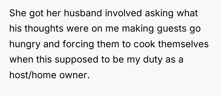 She got her husband involved asking what his thoughts were...