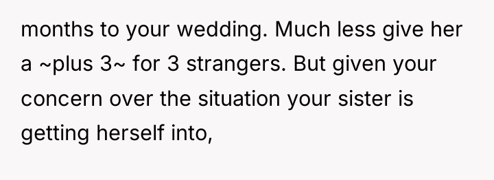 months to your wedding. Much less give her a ~plus...