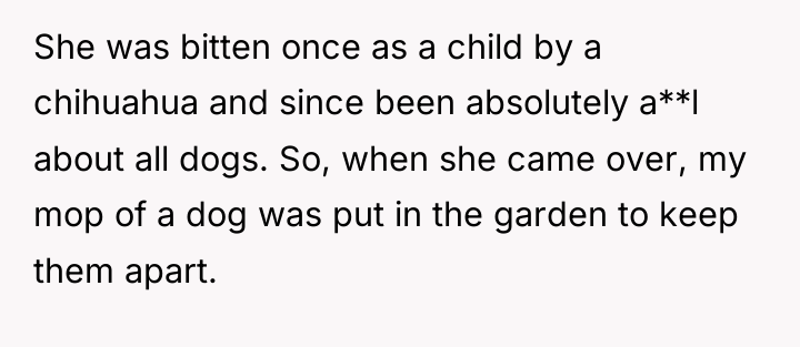 She was bitten once as a child by a chihuahua...