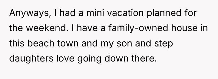 Anyways, I had a mini vacation planned for the weekend....