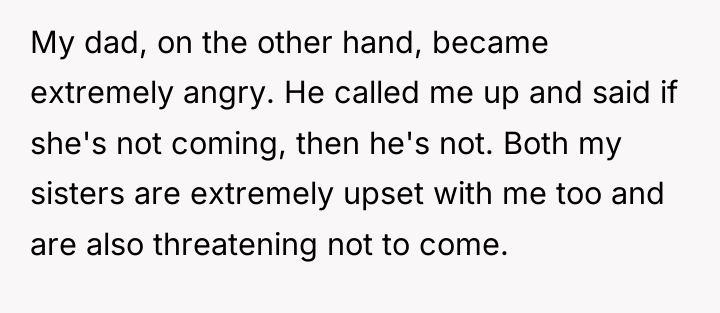 My dad, on the other hand, became extremely angry. He...