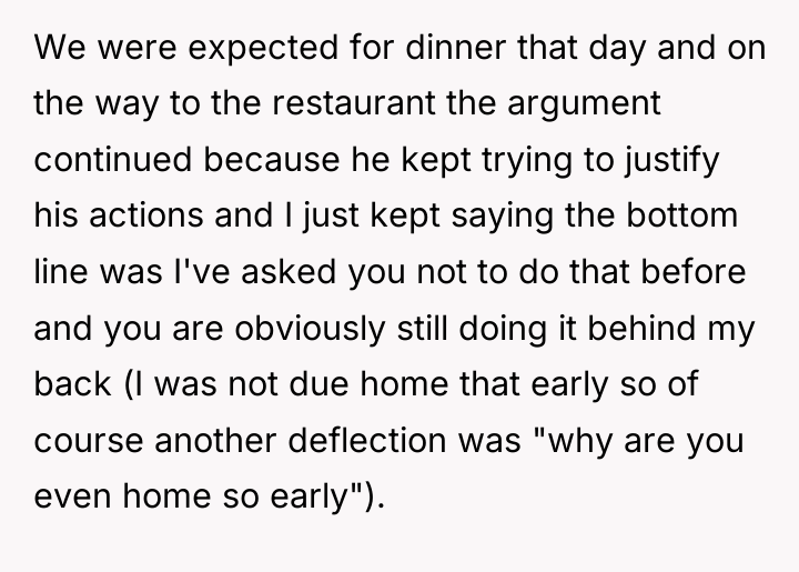 We were expected for dinner that day and on the...