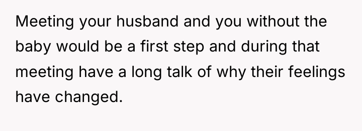 Meeting your husband and you without the baby would be...
