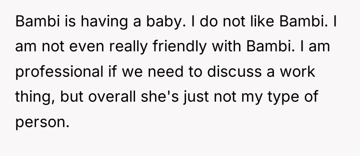 Bambi is having a baby. I do not like Bambi....