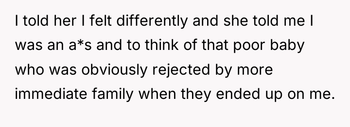 I told her I felt differently and she told me...