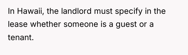 In Hawaii, the landlord must specify in the lease whether...