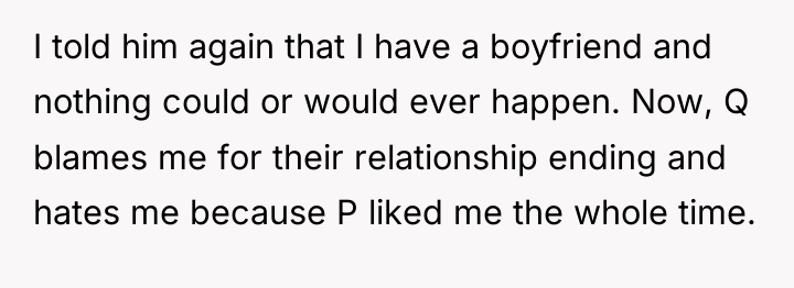 I told him again that I have a boyfriend and...