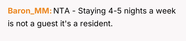 Baron_MM NTA - Staying 4-5 nights a week is not...