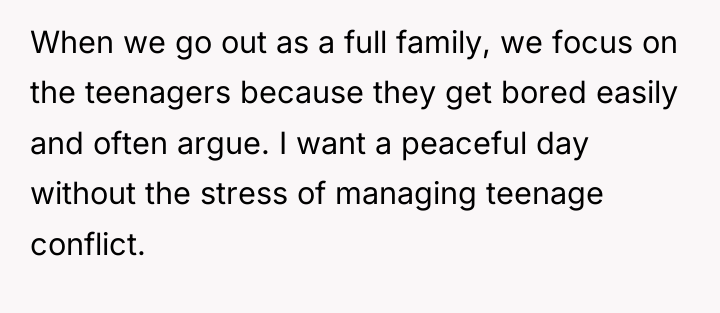 When we go out as a full family, we focus...